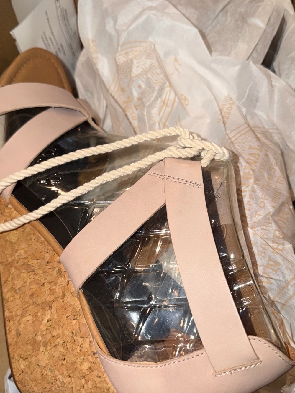 Sperry Blush Pink Cork Wedge Sandals